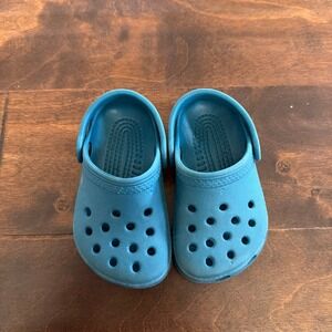 Crocs Toddler 4/ 5 Boys Girls Clog Sandals Blue Green‎ Shoes Slip On Comfort